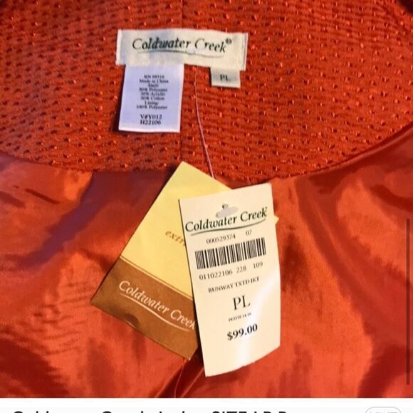 Coldwater Creek Jacket SIZE LP Burnt Orange NWT - Picture 5 of 5